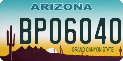 AZ license plate BPO6040