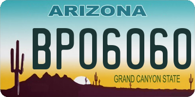 AZ license plate BPO6060