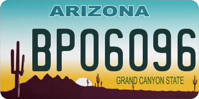 AZ license plate BPO6096