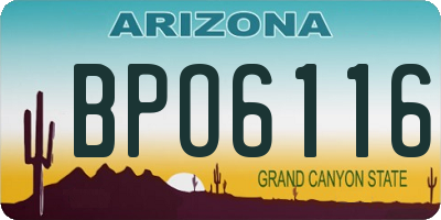 AZ license plate BPO6116