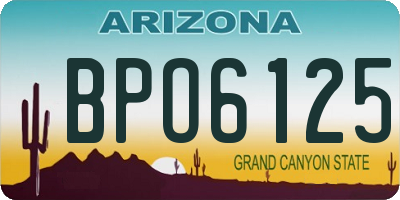 AZ license plate BPO6125
