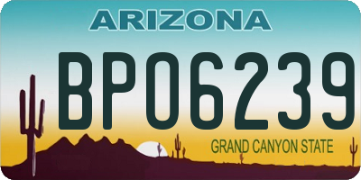 AZ license plate BPO6239