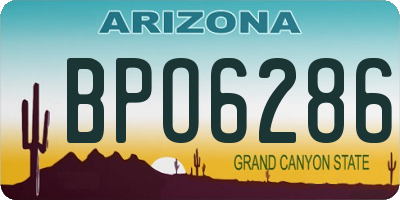AZ license plate BPO6286