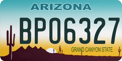 AZ license plate BPO6327