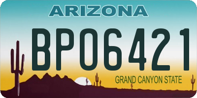 AZ license plate BPO6421