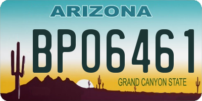AZ license plate BPO6461