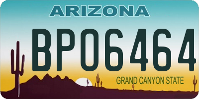 AZ license plate BPO6464