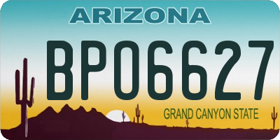 AZ license plate BPO6627