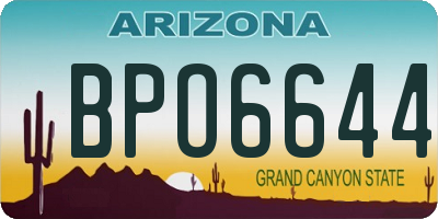 AZ license plate BPO6644