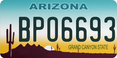 AZ license plate BPO6693