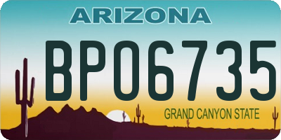 AZ license plate BPO6735