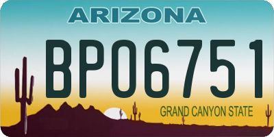 AZ license plate BPO6751