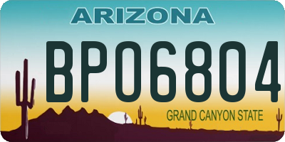 AZ license plate BPO6804