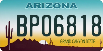 AZ license plate BPO6818