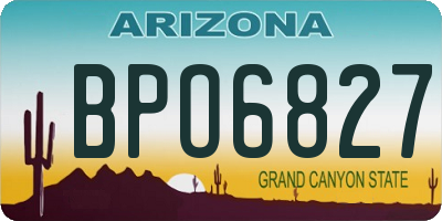 AZ license plate BPO6827