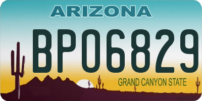 AZ license plate BPO6829