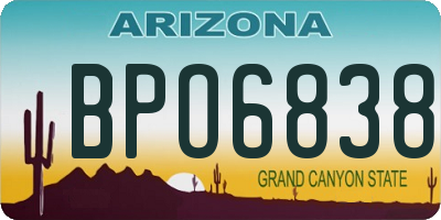 AZ license plate BPO6838