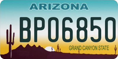 AZ license plate BPO6850