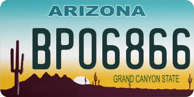 AZ license plate BPO6866