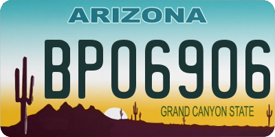 AZ license plate BPO6906