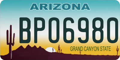 AZ license plate BPO6980