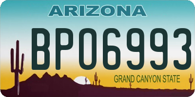AZ license plate BPO6993
