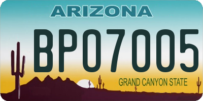 AZ license plate BPO7005