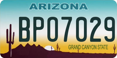 AZ license plate BPO7029