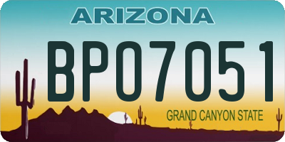 AZ license plate BPO7051