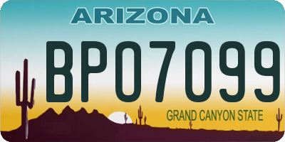 AZ license plate BPO7099