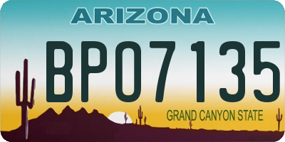 AZ license plate BPO7135