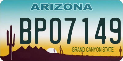 AZ license plate BPO7149