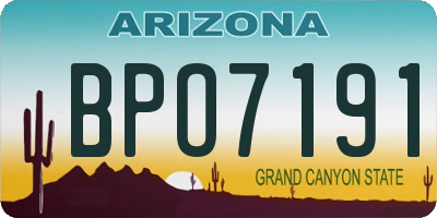 AZ license plate BPO7191
