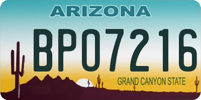 AZ license plate BPO7216