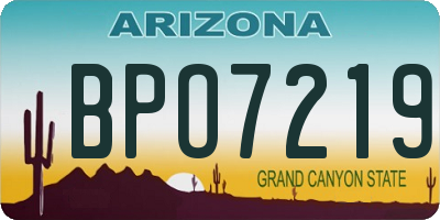 AZ license plate BPO7219