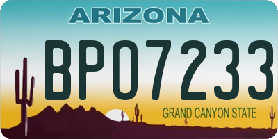AZ license plate BPO7233