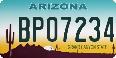 AZ license plate BPO7234