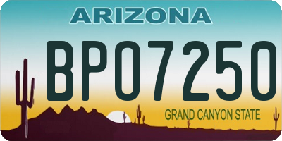 AZ license plate BPO7250