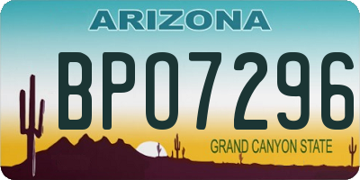 AZ license plate BPO7296