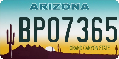 AZ license plate BPO7365