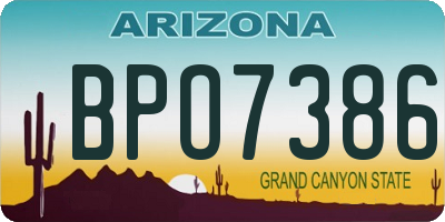 AZ license plate BPO7386