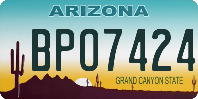 AZ license plate BPO7424