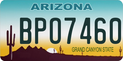 AZ license plate BPO7460