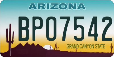 AZ license plate BPO7542