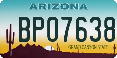AZ license plate BPO7638