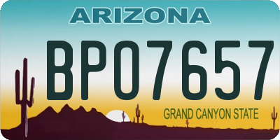 AZ license plate BPO7657