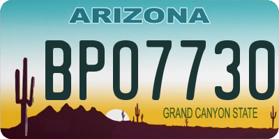 AZ license plate BPO7730