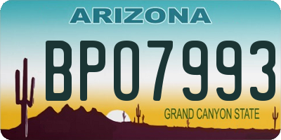 AZ license plate BPO7993