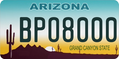 AZ license plate BPO8000