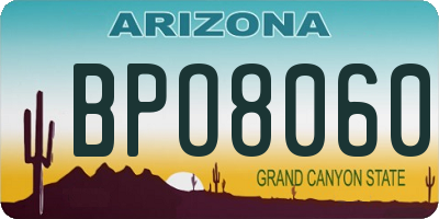 AZ license plate BPO8060